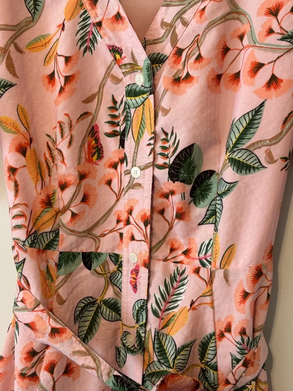 LOFT Pink Floral Graduation Dress Women Midi Dress Size 0 - Picture 4 of 9